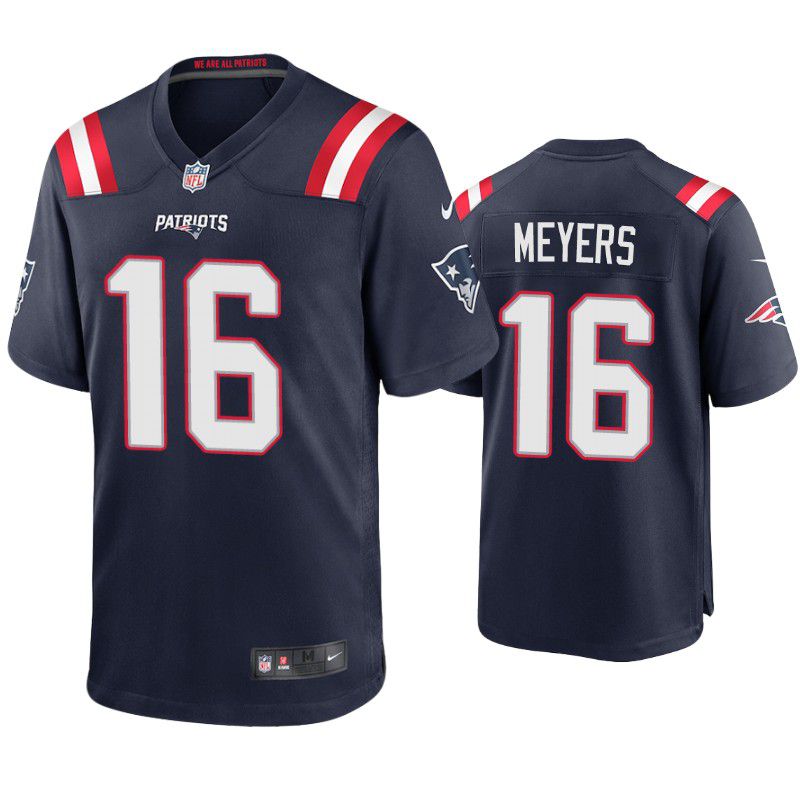 Men New England Patriots #16 Jakobi Meyers Nike Navy Game NFL Jersey